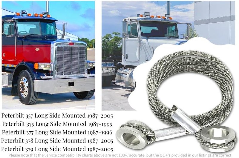 HCLLPS hood release cable Compatible with Peterbilt 357 367 375 377 378 379 L92-6000-0718(72cm/28.3in)-1PS - Image 2